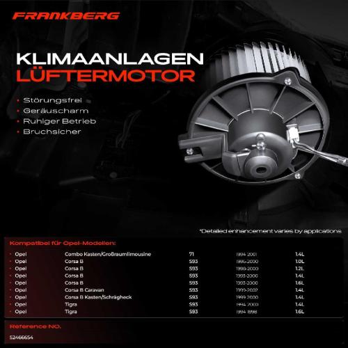 Frankberg 1x Gebläsemotor Innenraumgebläse für Opel Corsa B 73 Tigra 95 Combo Bild Frankberg 1x Gebläsemotor Innenraumgebläse für Opel Corsa B 73 Tigra 95 Combo