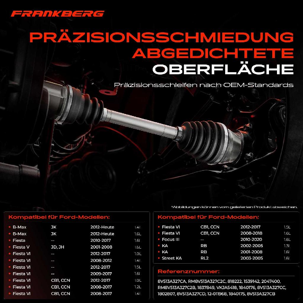 1x Antriebswelle Gelenksatz Vorderachse für Ford B-Max JK Fiesta CB1 CCN Focus KA Bj ab 2001