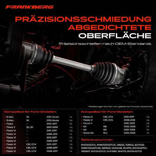 1x Antriebswelle Gelenksatz Vorderachse für Ford B-Max JK Fiesta CB1 CCN Focus KA Bj ab 2001 Bild 1x Antriebswelle Gelenksatz Vorderachse für Ford B-Max JK Fiesta CB1 CCN Focus KA Bj ab 2001