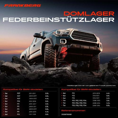 1x Domlager Federbeinstütz lager für BMW 5er F07 F10 F11 6er F12 F13 7er 2009-2018 Bild 1x Domlager Federbeinstütz lager für BMW 5er F07 F10 F11 6er F12 F13 7er 2009-2018