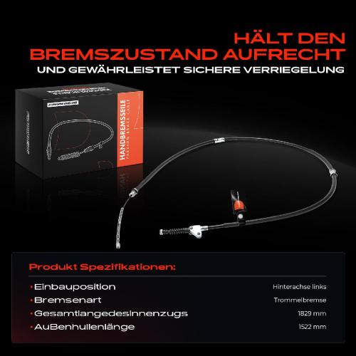 1x Seilzug Feststellbremse Hinterachse links für Toyota Avensis T22 1997-2000 Bild 1x Seilzug Feststellbremse Hinterachse links für Toyota Avensis T22 1997-2000