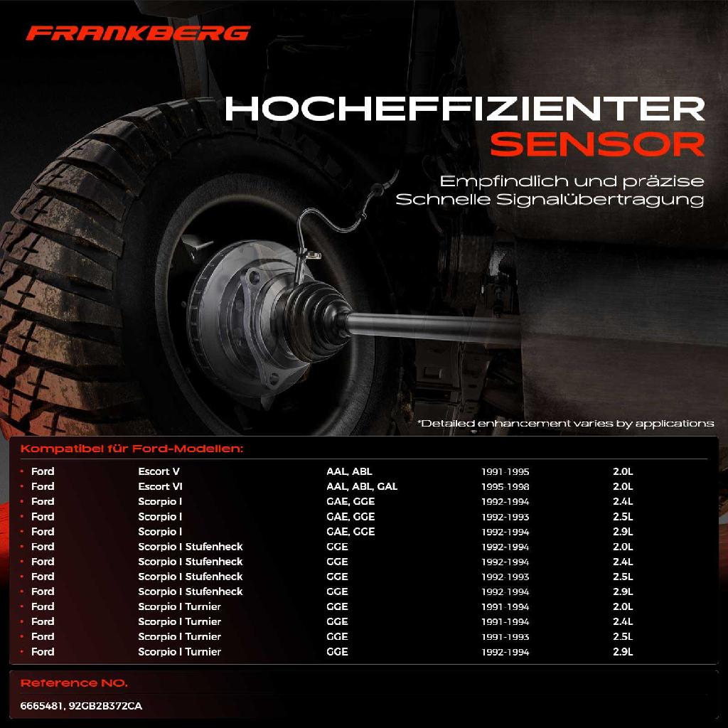 1x ABS Sensor Vorderachse beidseitig für Ford Escort V VI Scorpio I Stufenheck Turnier 1991-1998