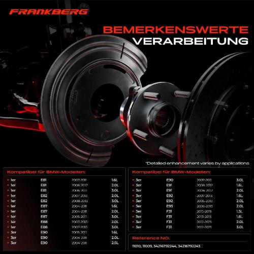 Frankberg 2x Ankerblech Bremsscheibe Hinterachse Beidseitig f r BMW E81 118d F20 120d F21 F45 F46 F34 F30 F80 Bild Frankberg 2x Ankerblech Bremsscheibe Hinterachse Beidseitig f r BMW E81 118d F20 120d F21 F45 F46 F34 F30 F80