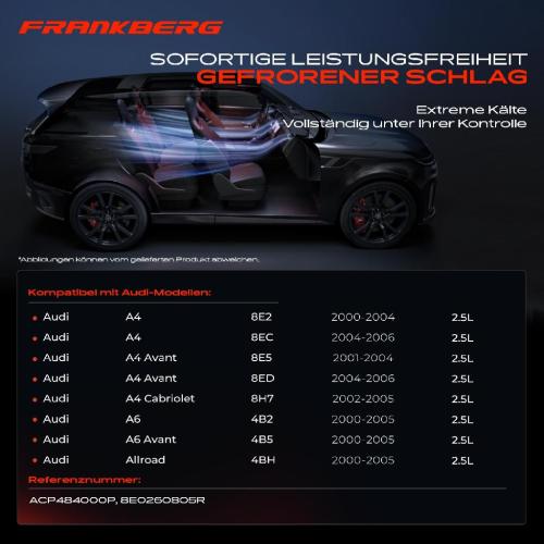 Frankberg 1x Klimakompressor für Audi A4 8E2 8EC 8E5 8ED 8H7 A6 4B2 4B5 Allroad 4BH 2.5L 2000-2006 Bild Frankberg 1x Klimakompressor für Audi A4 8E2 8EC 8E5 8ED 8H7 A6 4B2 4B5 Allroad 4BH 2.5L 2000-2006