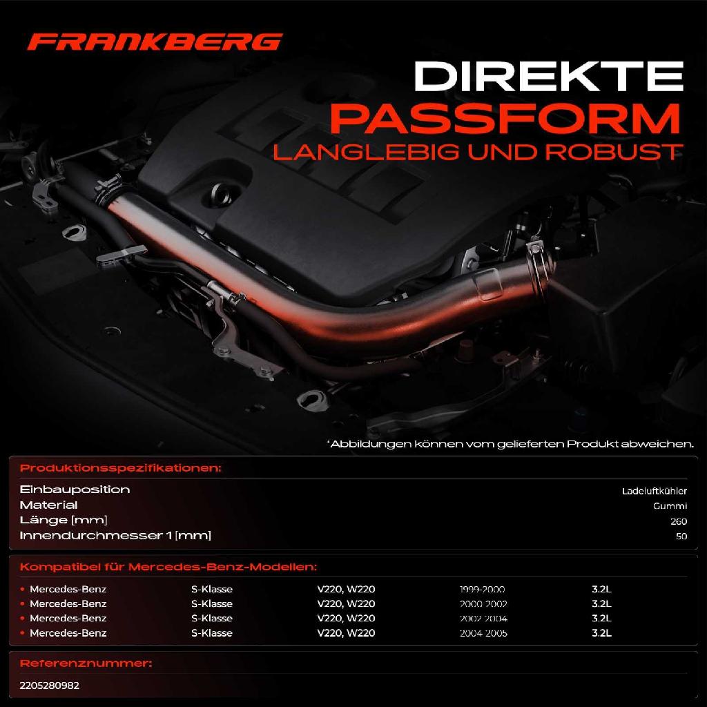 1x Kühlerschlauch Turboschlauch für Mercedes-Benz S-Klasse V220 W220 3.2L 1999-2005