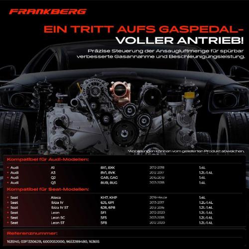 Frankberg 1x Drosselklappe Drosselklappenstutzen für VW Golf Polo Audi A1 A3 Seat Leon Skoda Bild Frankberg 1x Drosselklappe Drosselklappenstutzen für VW Golf Polo Audi A1 A3 Seat Leon Skoda