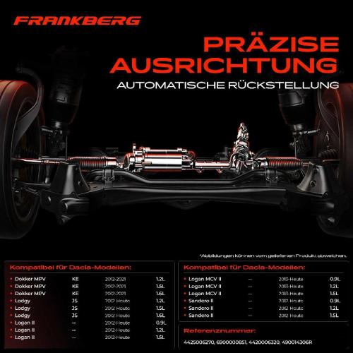 Frankberg 1x Lenkgetriebe Servolenkgetriebe für Dacia Logan MCV II Dokker Sandero II 1.2 1.5L 1.6L Bild Frankberg 1x Lenkgetriebe Servolenkgetriebe für Dacia Logan MCV II Dokker Sandero II 1.2 1.5L 1.6L