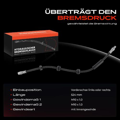 Frankberg 1x Bremsschlauch Bremsschläuche Vorderachse Links oder Rechts für Mercedes-Benz W205 GLC X253 300 Bild Frankberg 1x Bremsschlauch Bremsschläuche Vorderachse Links oder Rechts für Mercedes-Benz W205 GLC X253 300