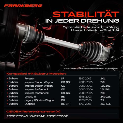 1x Antriebswelle Vorderachse für Subaru Forester Impreza GD Outback Legacy 3 Bild 1x Antriebswelle Vorderachse für Subaru Forester Impreza GD Outback Legacy 3