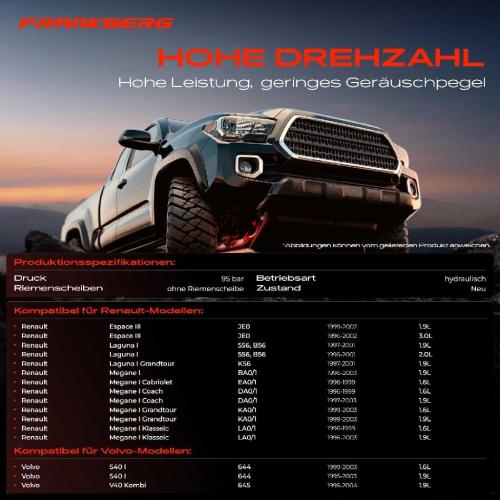 Frankberg 1x Servopumpe hydraulisch für Renault Megane I Laguna I Espace 3 Bild Frankberg 1x Servopumpe hydraulisch für Renault Megane I Laguna I Espace 3