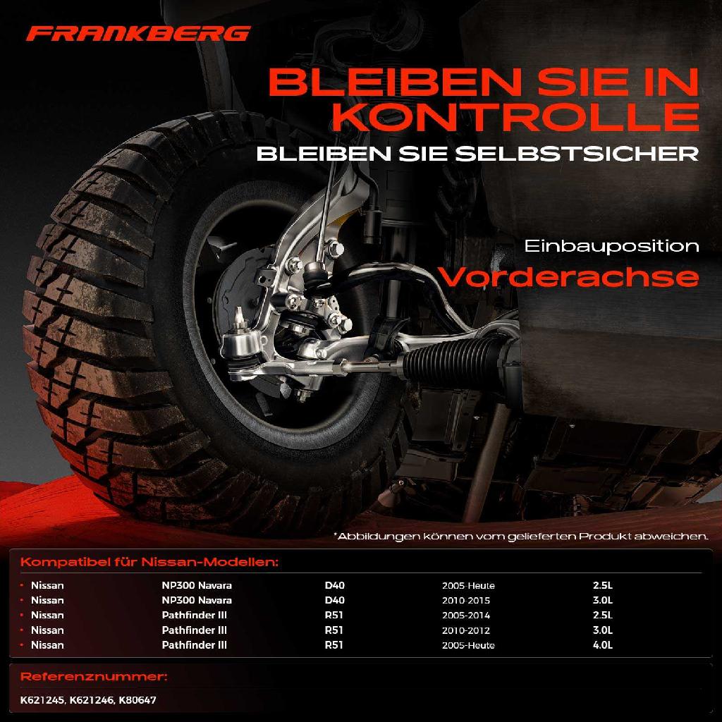 1x Querlenker Satz Vorderachse für Nissan NP300 Navara Pritsche/Fahrgestell Pathfinder III Van 2.5L Bj ab 2005