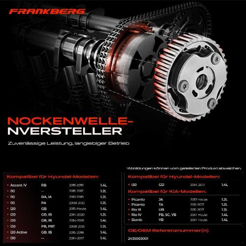 1x Nockenwellenversteller für Hyundai i10 i20 i30 KIA Rio 3 1.2L 1.4L Bild 1x Nockenwellenversteller für Hyundai i10 i20 i30 KIA Rio 3 1.2L 1.4L