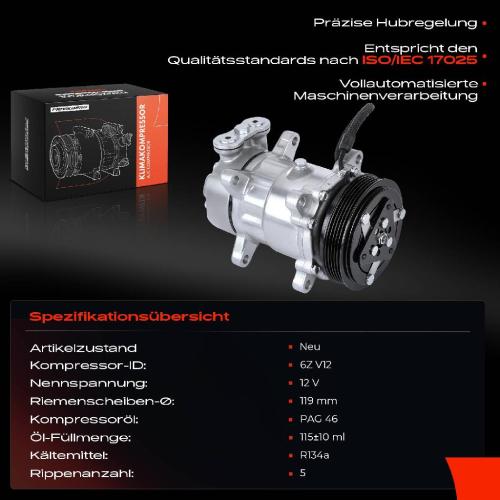 Frankberg 1x Klimakompressor für Citroën Berlingo Saxo Peugeot 106 306 Partner 1.1L 1.4L 1.6L Bild Frankberg 1x Klimakompressor für Citroën Berlingo Saxo Peugeot 106 306 Partner 1.1L 1.4L 1.6L