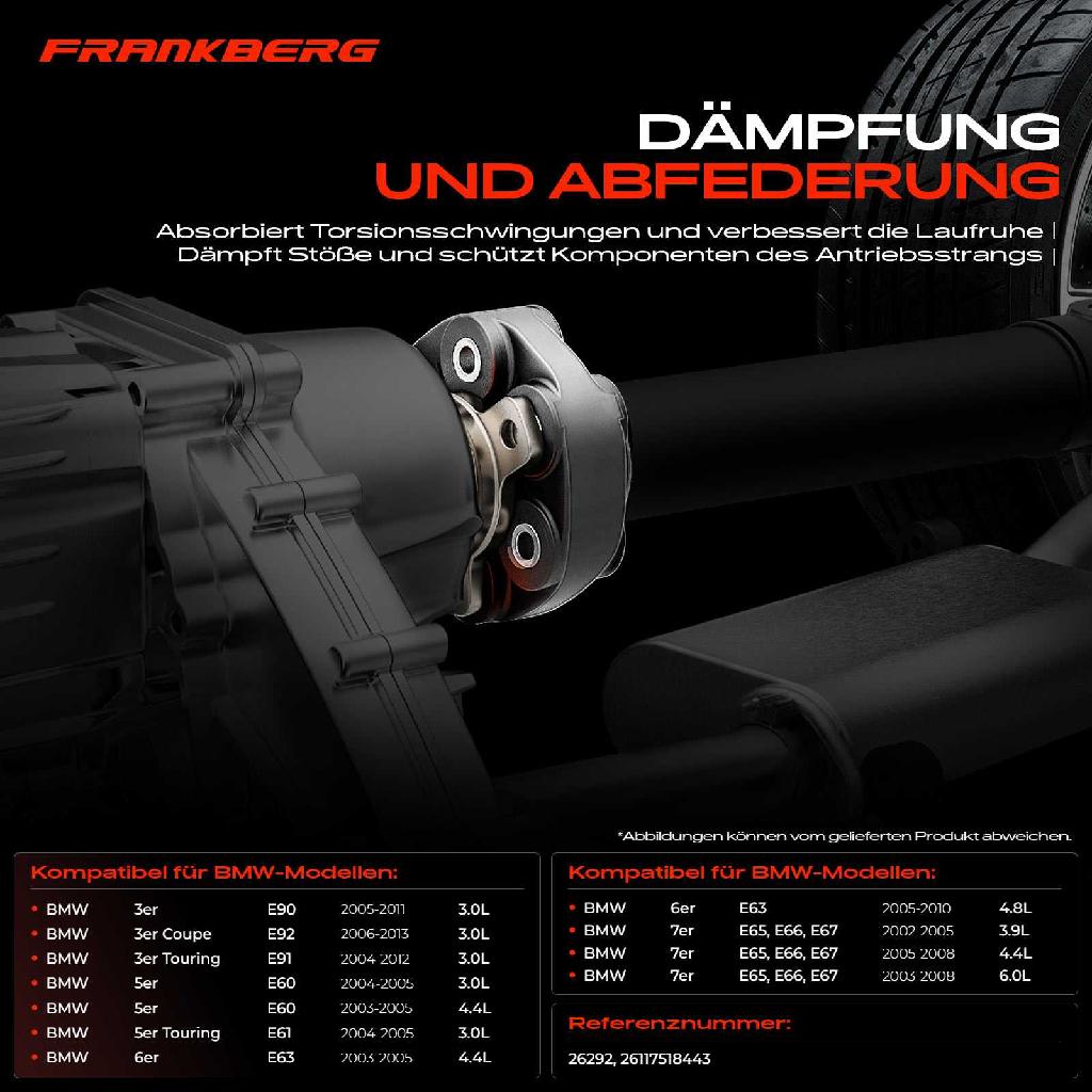 1x Gelenkscheibe Hardyscheibe Kardanwelle für BMW 3er E90 E91 E92 E93 325d 330d E60 E61 E63 E64