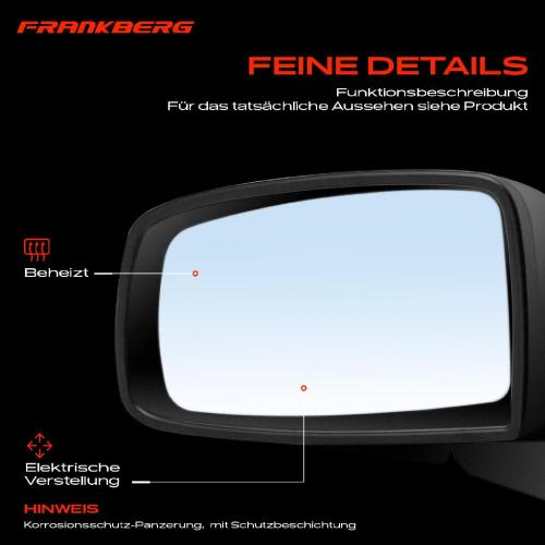 Frankberg 1x Außenspiegel Links für Fiat Panda Kasten/Schrägheck 169 2003-2009 Bild Frankberg 1x Außenspiegel Links für Fiat Panda Kasten/Schrägheck 169 2003-2009