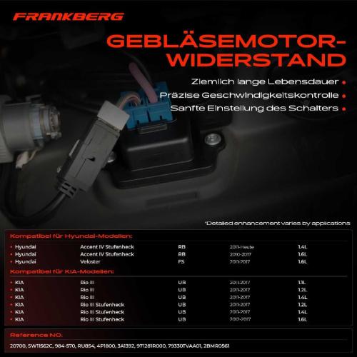 1x Widerstand Vorwiderstand Gebläsemotor für Hyundai Accent IV Veloster KIA Rio Bild 1x Widerstand Vorwiderstand Gebläsemotor für Hyundai Accent IV Veloster KIA Rio