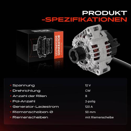 1x Lichtmaschine Generator für Mercedes-Benz C-Klasse T-Model W203 S203 SLK Bild 1x Lichtmaschine Generator für Mercedes-Benz C-Klasse T-Model W203 S203 SLK