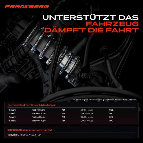 Frankberg 2x Fahrwerksfeder Vorderachse für Smart Fortwo Cabrio 451 Fortwo Coupe 0.8L 1.0L Bj ab 2007 Bild Frankberg 2x Fahrwerksfeder Vorderachse für Smart Fortwo Cabrio 451 Fortwo Coupe 0.8L 1.0L Bj ab 2007