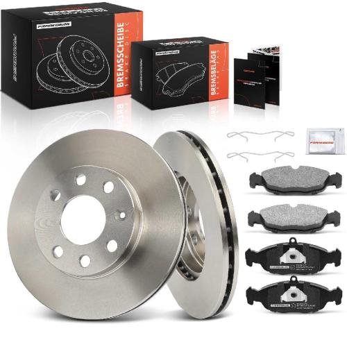 2x Bremsscheiben 4x Bremsbeläge Vorderachse für Opel Astra F Caravan CC Combo Corsa A TR Tigra Vectra Daewoo Bild 2x Bremsscheiben 4x Bremsbeläge Vorderachse für Opel Astra F Caravan CC Combo Corsa A TR Tigra Vectra Daewoo