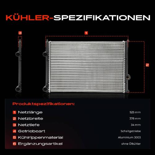 Frankberg 1x Kühler Wasserkühler Motorkühler für VW Passat 35I 3A2 1.6L 1.8L 2.0L Bild Frankberg 1x Kühler Wasserkühler Motorkühler für VW Passat 35I 3A2 1.6L 1.8L 2.0L