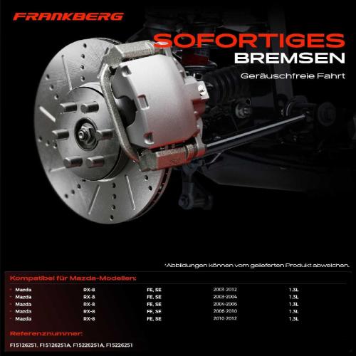 Frankberg 2x Bremsscheiben Hinterachse für Mazda RX-8 FE SE 1.3L 2003-2012 Bild Frankberg 2x Bremsscheiben Hinterachse für Mazda RX-8 FE SE 1.3L 2003-2012