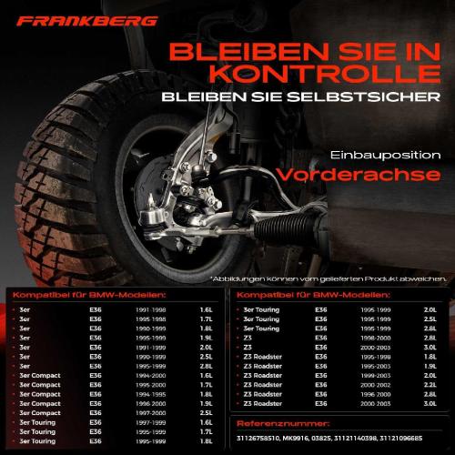 2x Traggelenk Vorderachse für BMW 3er E36 3er Cabriolet 3er Compact 3er Coupe 3er Touring Z3 Coupe Bild 2x Traggelenk Vorderachse für BMW 3er E36 3er Cabriolet 3er Compact 3er Coupe 3er Touring Z3 Coupe