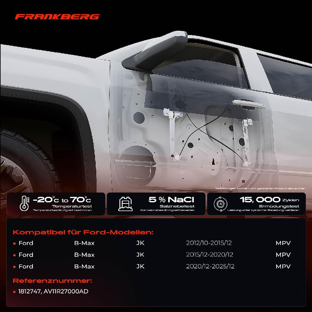 1x Fensterheber Hinten Rechts für Ford B-Max JK Großraumlimousine