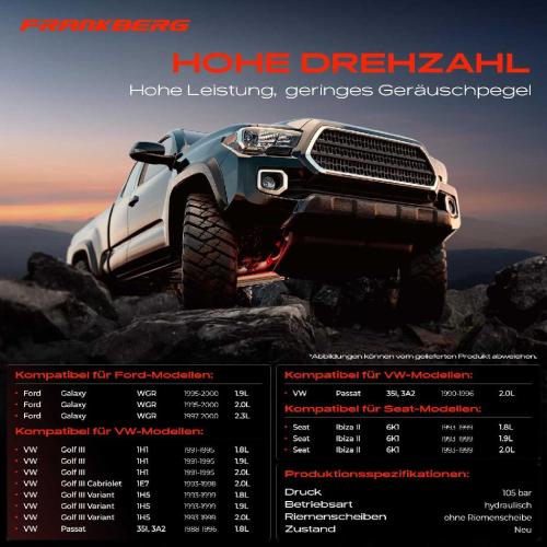 Frankberg 1x Servopumpe hydraulisch für Seat Ibiza 2 Toledo VW Golf 3 1H1 Sharan Vento Bild Frankberg 1x Servopumpe hydraulisch für Seat Ibiza 2 Toledo VW Golf 3 1H1 Sharan Vento