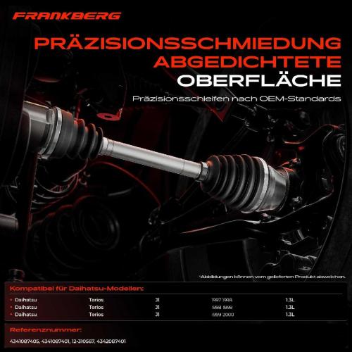 Frankberg 1x Antriebswelle Gelenksatz Vorderachse für Daihatsu Terios J1 1.3L 1997-2000 Bild Frankberg 1x Antriebswelle Gelenksatz Vorderachse für Daihatsu Terios J1 1.3L 1997-2000