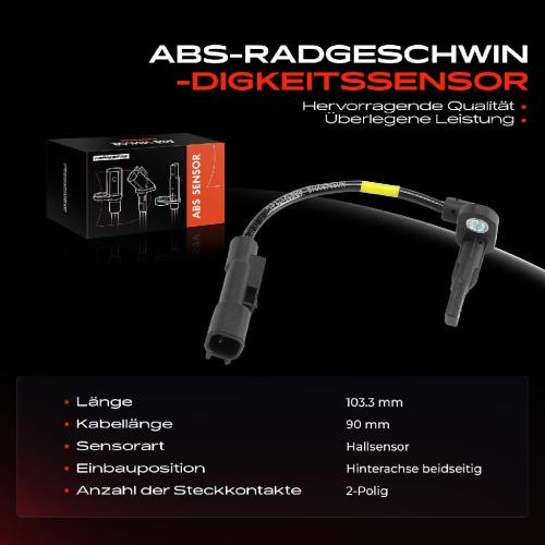 Frankberg 1x ABS Sensor Hinterachse beidseitig für Opel Astra K Kasten/Kombi Sports Tourer 1.6L 1.0L Bj ab 2015 Bild Frankberg 1x ABS Sensor Hinterachse beidseitig für Opel Astra K Kasten/Kombi Sports Tourer 1.6L 1.0L Bj ab 2015