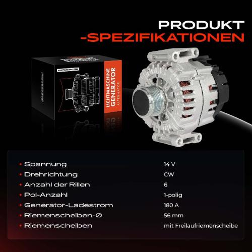 1x Lichtmaschine Generator für Audi A6 4G5 4GD A7 4GA 4GF Porsche Macan 95B Bild 1x Lichtmaschine Generator für Audi A6 4G5 4GD A7 4GA 4GF Porsche Macan 95B