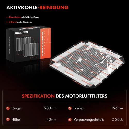 2x Innenraumfilter Aktivkohle für Smart Cabrio City Coupe Fortwo 450 Bild 2x Innenraumfilter Aktivkohle für Smart Cabrio City Coupe Fortwo 450