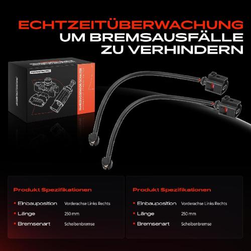 2x Warnkontakt Bremsbelagverschleiß Vorderachse für Porsche 911 991 992 Boxster Cayman Bild 2x Warnkontakt Bremsbelagverschleiß Vorderachse für Porsche 911 991 992 Boxster Cayman