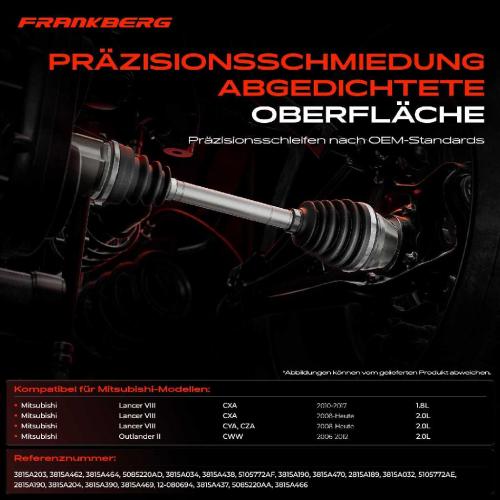 1x Antriebswelle Gelenksatz Vorderachse für Mitsubishi Lancer VIII Outlander II Bild 1x Antriebswelle Gelenksatz Vorderachse für Mitsubishi Lancer VIII Outlander II