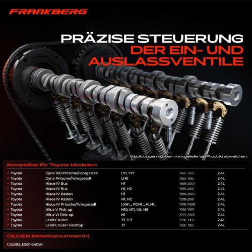 1x Nockenwelle für Toyota Dyna Hiace IV Hilux VI V Land Cruiser 2.4L 1990-1996 Bild 1x Nockenwelle für Toyota Dyna Hiace IV Hilux VI V Land Cruiser 2.4L 1990-1996