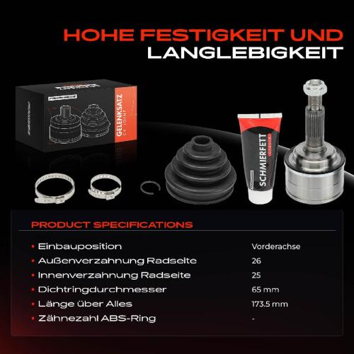 Frankberg 1x Antriebswelle Gelenksatz Vorderachse für VW T3 Bus Kasten Pritsche/Fahrgestell 24 25 Bild Frankberg 1x Antriebswelle Gelenksatz Vorderachse für VW T3 Bus Kasten Pritsche/Fahrgestell 24 25