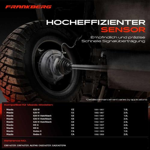 Frankberg 1x ABS Sensor Hinterachse links für Mazda 626 IV Hatchback MX-6 Xedos 6 1.8L 2.0L 2.5L 1.6L 1991-1999 Bild Frankberg 1x ABS Sensor Hinterachse links für Mazda 626 IV Hatchback MX-6 Xedos 6 1.8L 2.0L 2.5L 1.6L 1991-1999