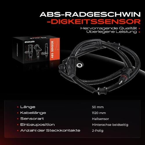 Frankberg 1x ABS Sensor Hinterachse beidseitig für Opel Movano Combi Kasten Renault Master II Bus 2.2L 1997-2011 Bild Frankberg 1x ABS Sensor Hinterachse beidseitig für Opel Movano Combi Kasten Renault Master II Bus 2.2L 1997-2011
