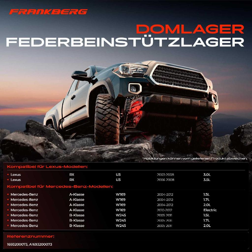 1x Domlager Federbeinstütz lager für Mercedes-Benz A-Klasse W169 W245