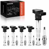 Frankberg 5x Zündspule Zündkerze für VW Golf Plus V Variant VI Passat EOS Jetta Alltrack CC Sharan Touran