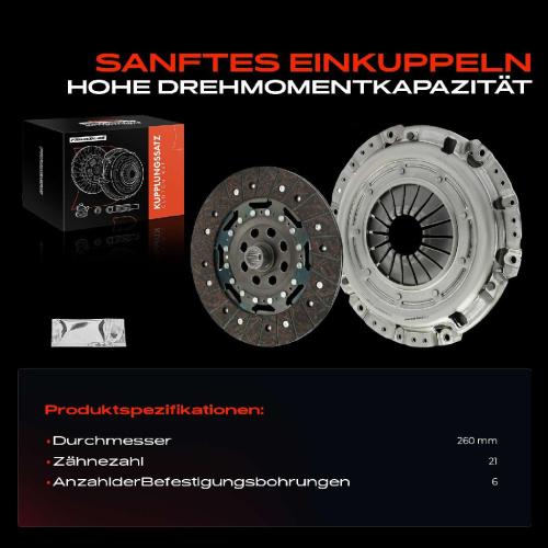 Frankberg 1x Kupplungssatz für Nissan Interstar Kasten NV400 Bus Pritsche/Fahrgestell Opel Movano B Renault Master III Bild Frankberg 1x Kupplungssatz für Nissan Interstar Kasten NV400 Bus Pritsche/Fahrgestell Opel Movano B Renault Master III