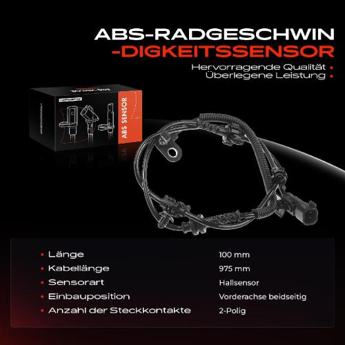 1x ABS Sensor Vorderachse beidseitig für Opel Astra K Sports Tourer 1.0L 1.2L 1.3L 1.4L 1.5L 1.6L 2015-2022 Bild 1x ABS Sensor Vorderachse beidseitig für Opel Astra K Sports Tourer 1.0L 1.2L 1.3L 1.4L 1.5L 1.6L 2015-2022