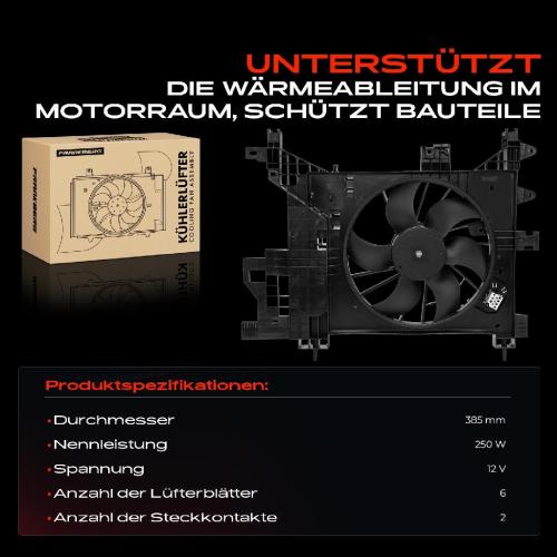 Frankberg 1x Motorkühller Einfachlüfter mit Kühlerlüfterrahmen Dacia Duster HS Duster Kasten Bj ab 2011 1.5L Bild Frankberg 1x Motorkühller Einfachlüfter mit Kühlerlüfterrahmen Dacia Duster HS Duster Kasten Bj ab 2011 1.5L