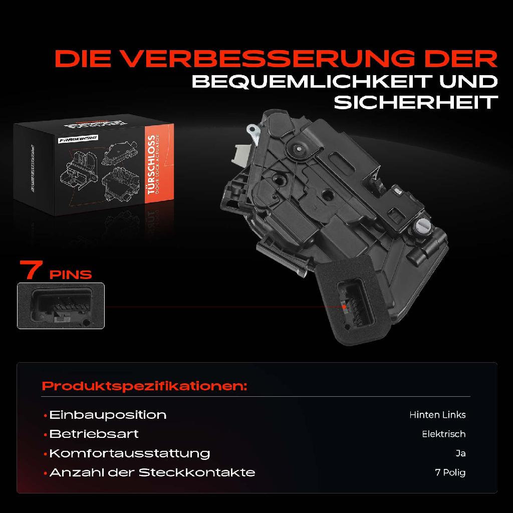 1x Türschloss Hinten Links für VW Golf Sportsvan VI VII Variant Jetta IV Polo Seat Alhambra Leon SC ST Skoda