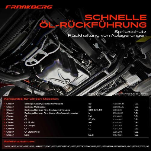 Frankberg 1x Ölwanne Motorölwanne für Peugeot Citroën 206 207 307 1007 Berlingo C2 C3 C4 Partner 1996-2018 Bild Frankberg 1x Ölwanne Motorölwanne für Peugeot Citroën 206 207 307 1007 Berlingo C2 C3 C4 Partner 1996-2018
