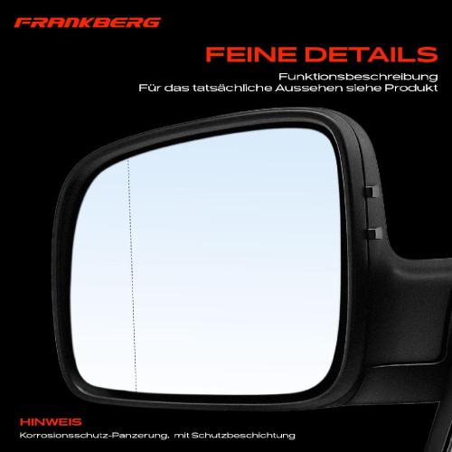 Frankberg 1x Außenspiegel Links für VW Multivan V Transporter V Kasten 7E 7H 7J 2003-2015 Bild Frankberg 1x Außenspiegel Links für VW Multivan V Transporter V Kasten 7E 7H 7J 2003-2015