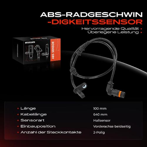 1x ABS Sensor Vorderachse beidseitig für Mercedes-Benz E-Klasse Cabriolet A207 E-Klasse Coupe C207 2009-2016 Bild 1x ABS Sensor Vorderachse beidseitig für Mercedes-Benz E-Klasse Cabriolet A207 E-Klasse Coupe C207 2009-2016