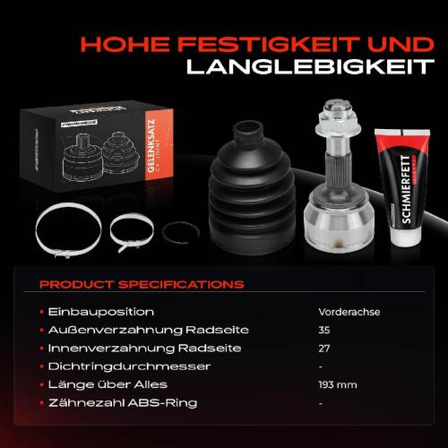 Frankberg 1x Antriebswelle Gelenksatz Vorderachse für Citroën Jumper Fiat Ducato 250 Citroën Jumper Bild Frankberg 1x Antriebswelle Gelenksatz Vorderachse für Citroën Jumper Fiat Ducato 250 Citroën Jumper
