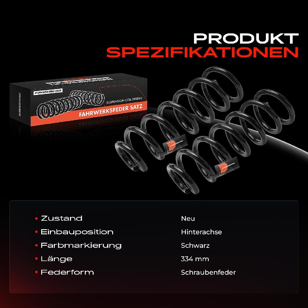 2x Fahrwerksfeder Hinterachse für Citroën C5 III Break RW 1.6L 1.8L 2.0L 2.2L 2.7L 2008-2017