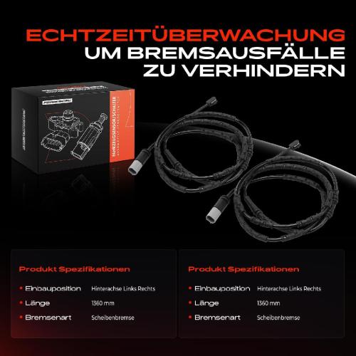 2x Warnkontakt Bremsbelagverschleiß Hinterachse für BMW Z4 Roadster E89 18i-35i 2010-2016 Bild 2x Warnkontakt Bremsbelagverschleiß Hinterachse für BMW Z4 Roadster E89 18i-35i 2010-2016